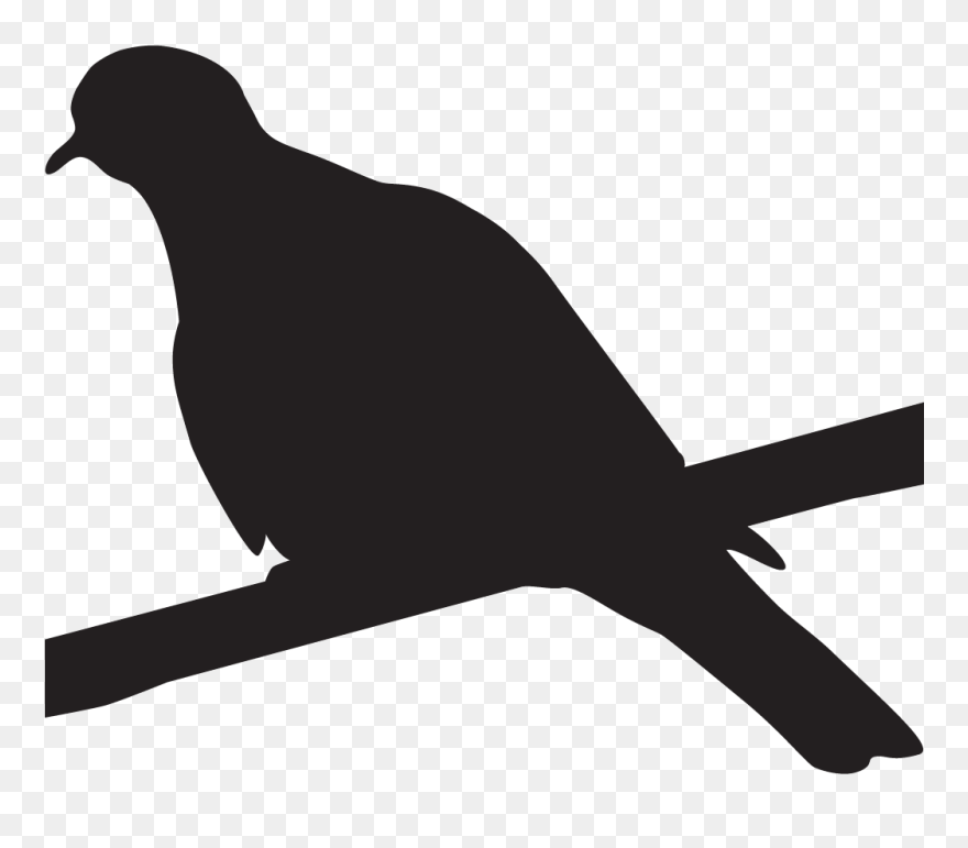White Winged Dove Clipart Black And White Clip Art - White Winged Dove Silhouette - Png Download