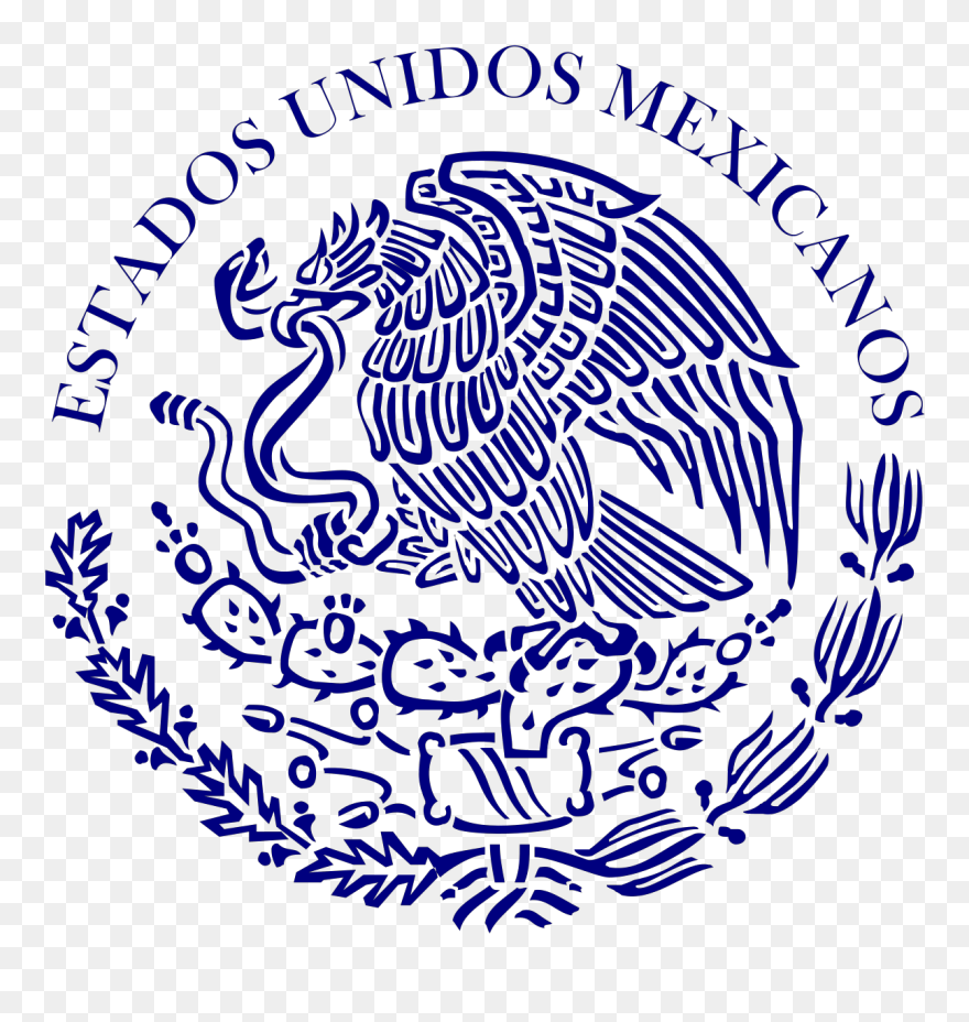 Mexican Flag Eagle Black And White Clipart