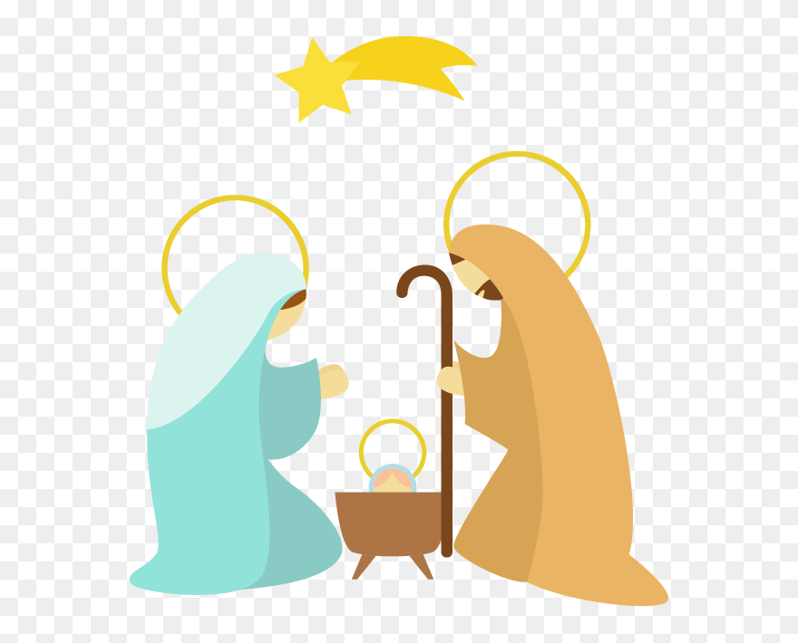 Christmas Clip Art - Maria E Jose No Presepio - Png Download