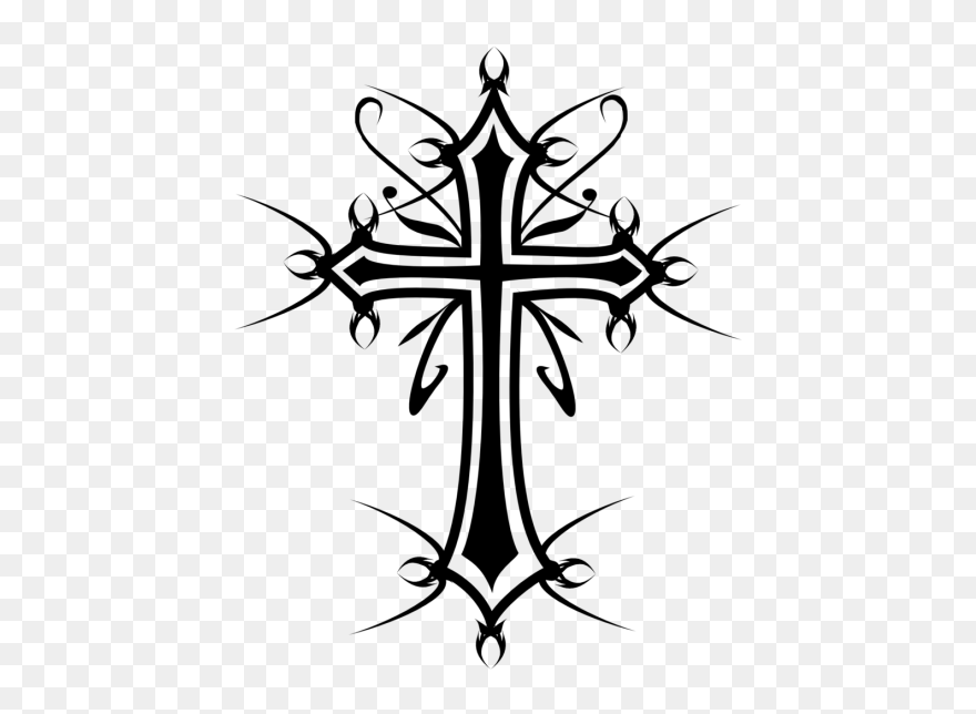 Cross Drawing Tattoo - Cross Tattoo Png Clipart