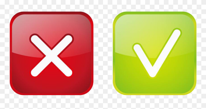 Green Check Mark Red Icon - Green Check And Red X Clipart