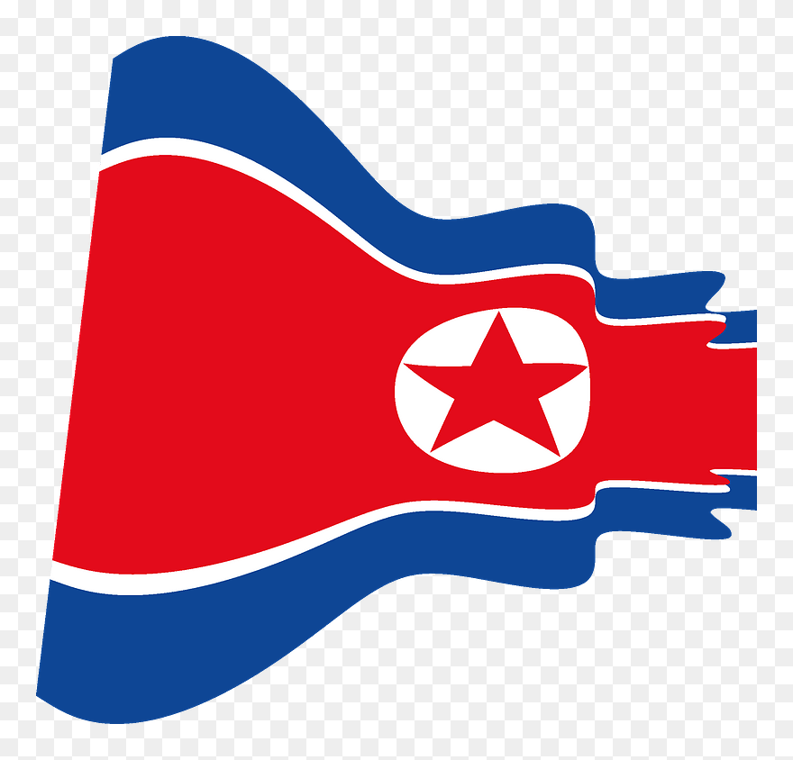 North Korea Wavy Flag Clipart - Flag - Png Download