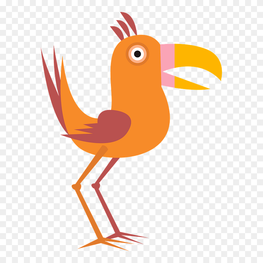 Cartoon Parrot Clipart - Birds - Png Download