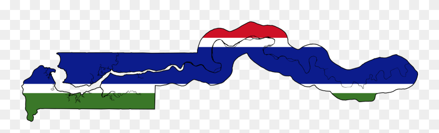 Gambia Map With Flag Clipart
