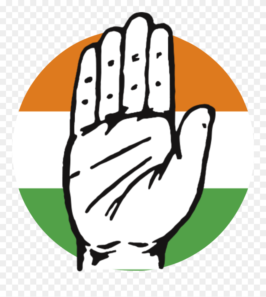 Congress Hd Logo On Indian Flag Colour Background - Indian National Congress Outline Clipart