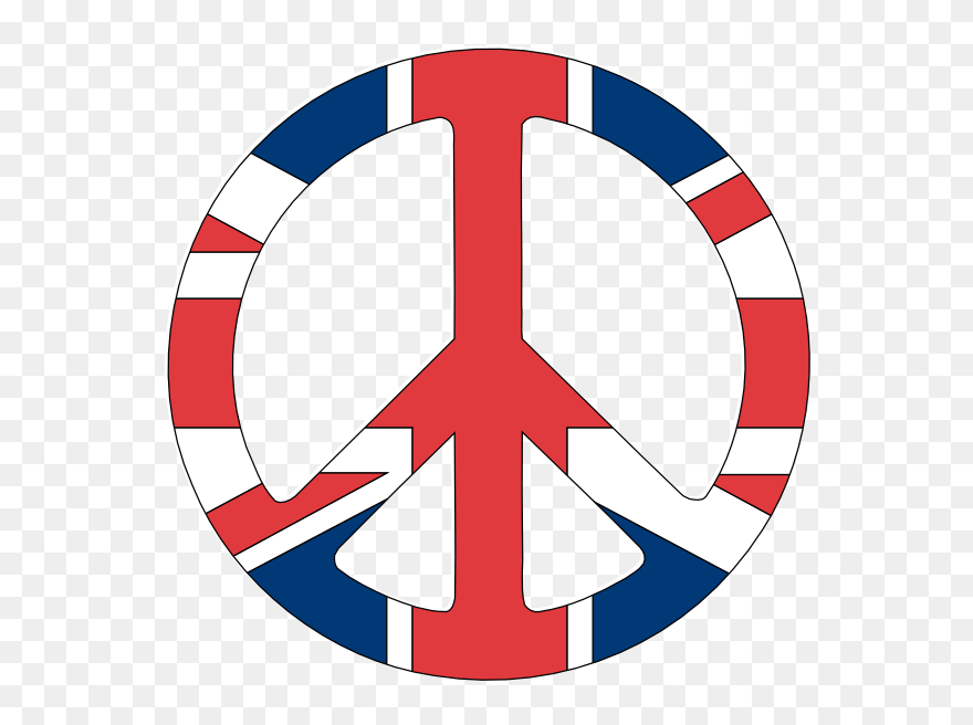 Scalable Vector Graphics Svg Uk Flag Peace Symbol 2 - Flag Clipart
