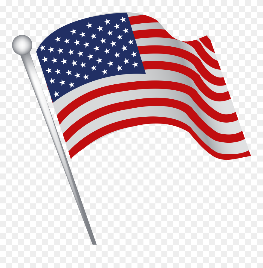 Transparent Fourth Of July Banner Clipart - American Flag Waving Cartoon - Png Download