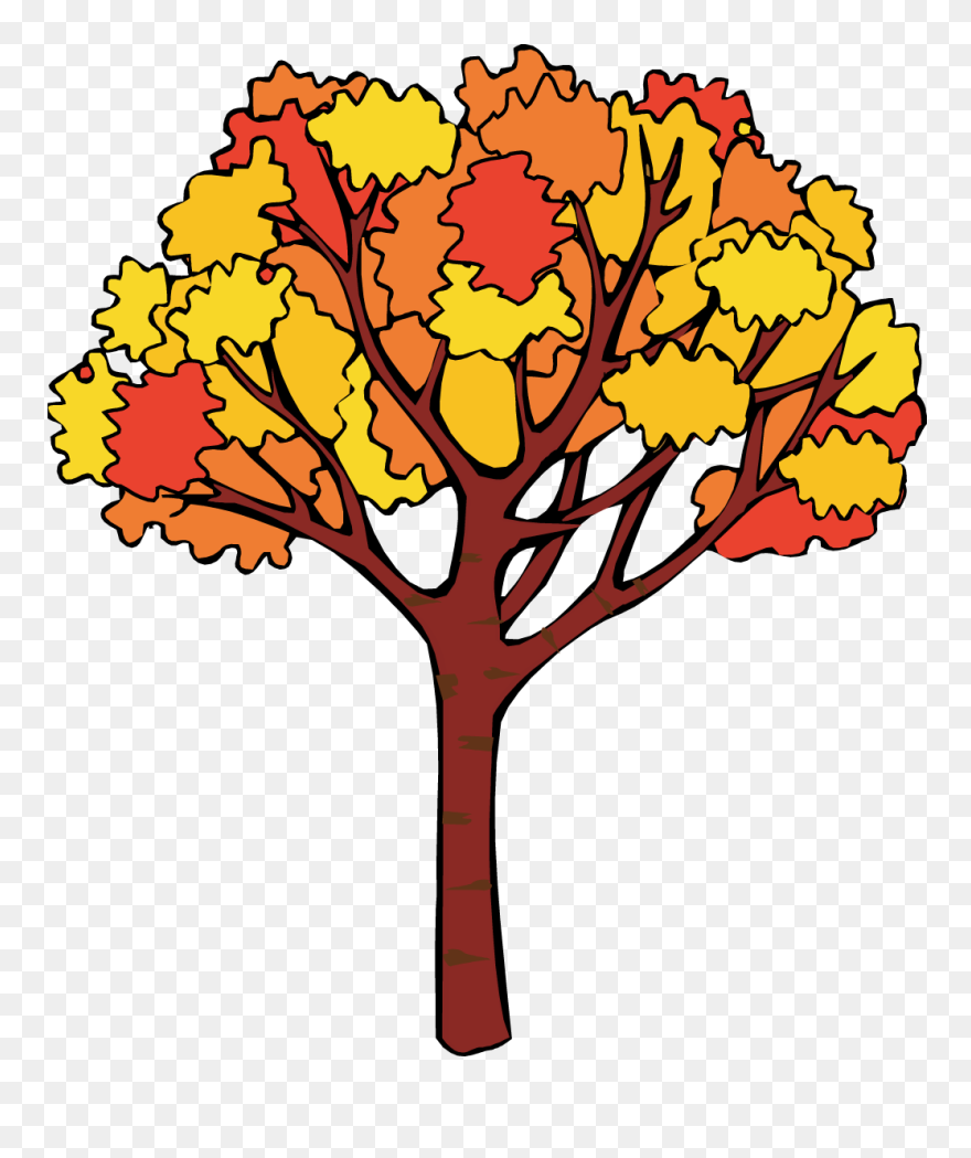 Clipart Tree Roots Freeuse Stock Animated Tree Back - Clip Art Fall Tree - Png Download