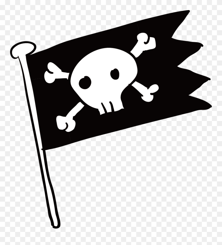 Piracy Flag Jolly Roger - Pirate Flag Png Clipart