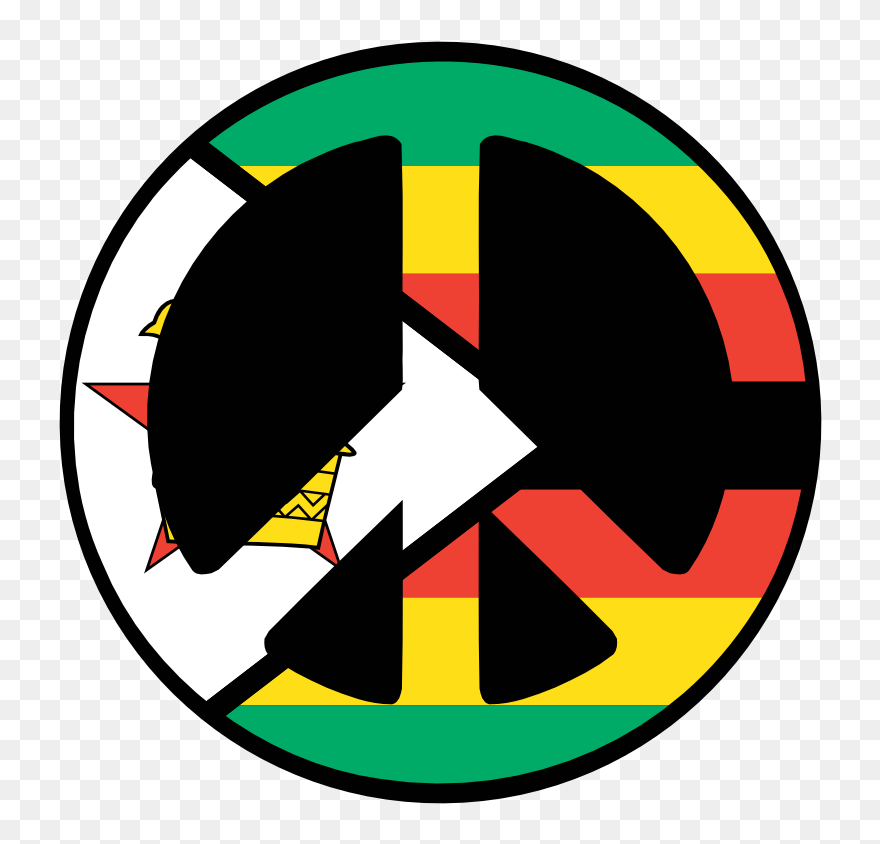 Zimbabwe Peace Symbol Flag 4 Scallywag Peacesymbol - Zimbabwe Clipart