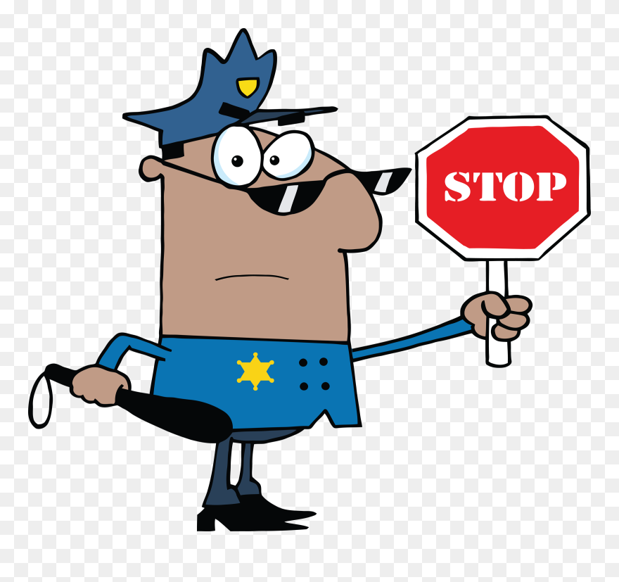 Cop Clipart African American - Clipart Police Stop Sign - Png Download