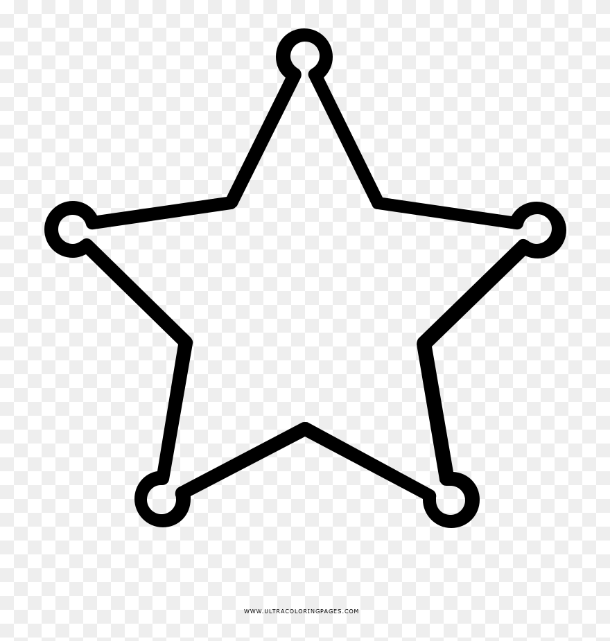 Transparent Sheriff"s Badge Clipart - Transparent Outline Star Shape - Png Download