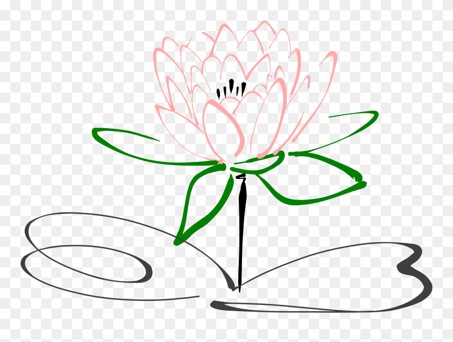 Stem Drawing Lotus Flower - Lotus Images In Black And White Clipart