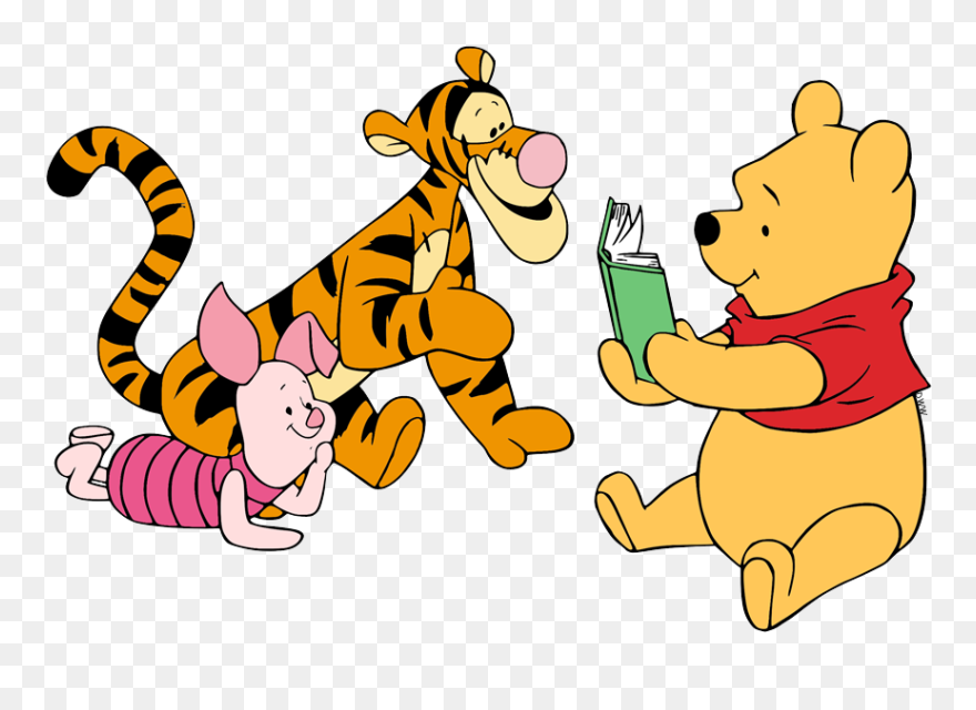 Winnie The Pooh And Piglet Reading Clipart