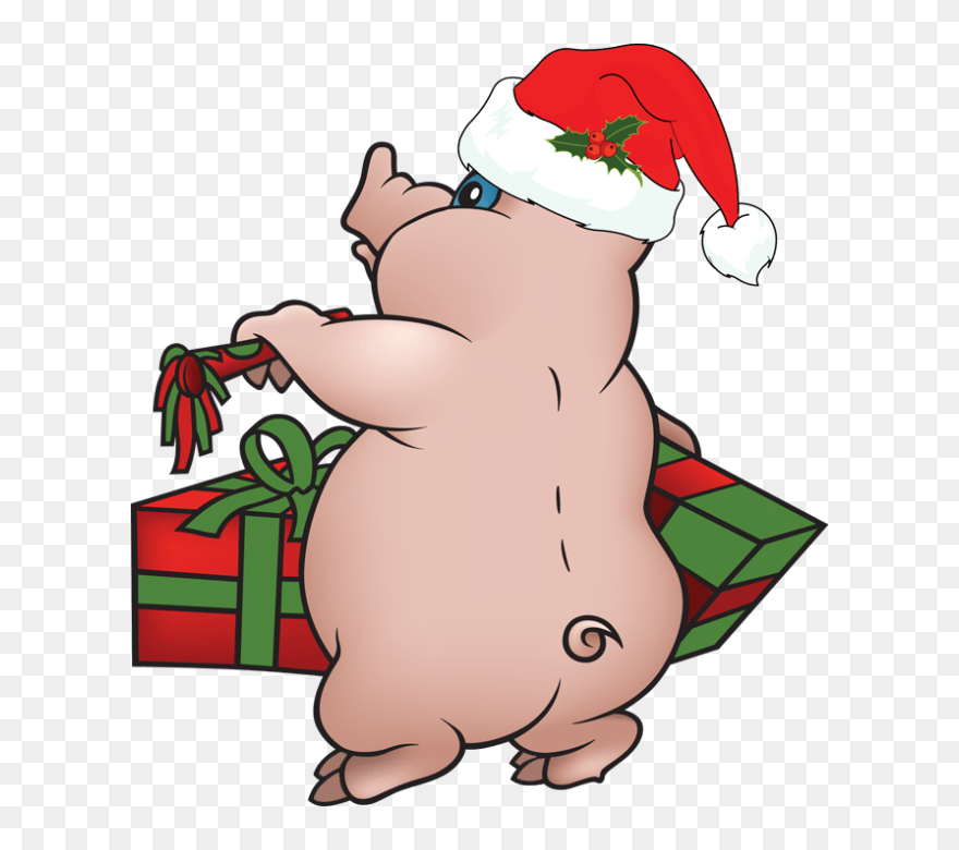 Pig Christmas Clipart - Christmas Pig Clip Art - Png Download
