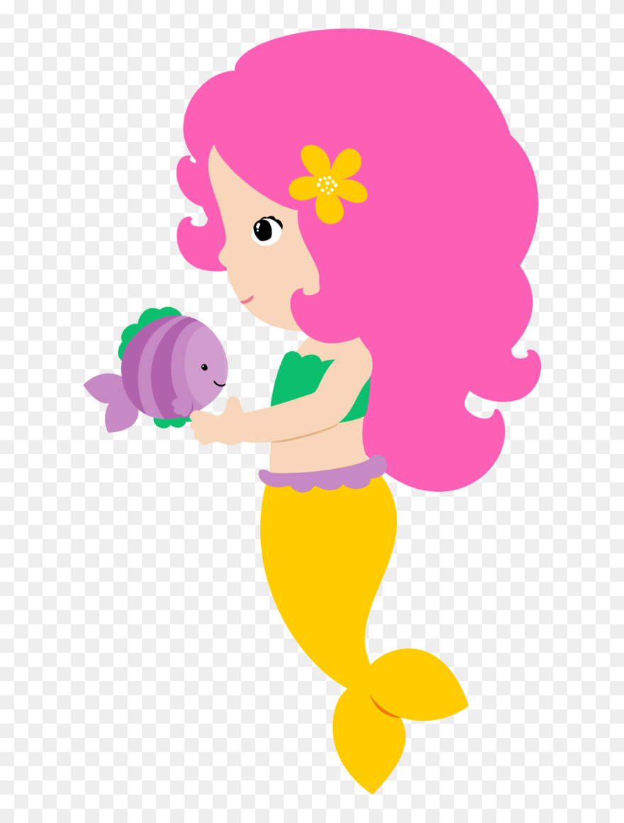 Mermaid Clipart Png, Png Download - Cute Pink Mermaid Clipart Transparent Png