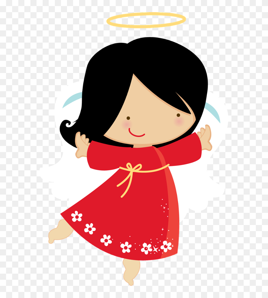 Clip Art Angel Black Hair - Png Download
