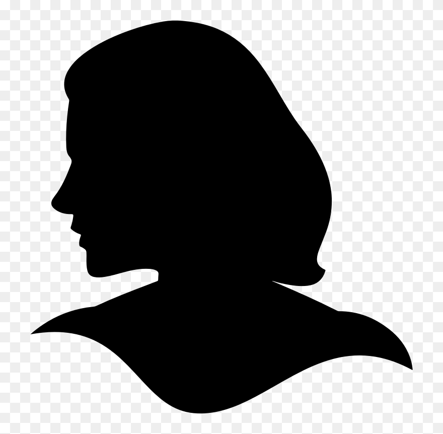 Silhouette Woman Drawing Clip Art - Silhouette Head Woman Clipart - Png Download