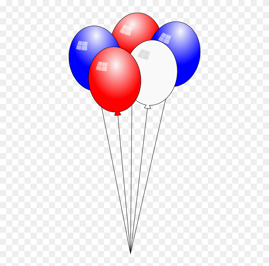 Swaying 4th Of July Balloons Animation - Red White And Blue Balloons Clip Art - Png Download