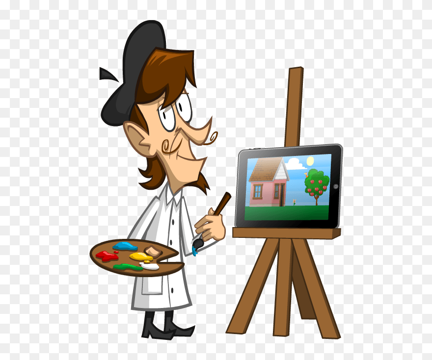 Animated Png Images - Painter Cartoon Transparent Background Clipart