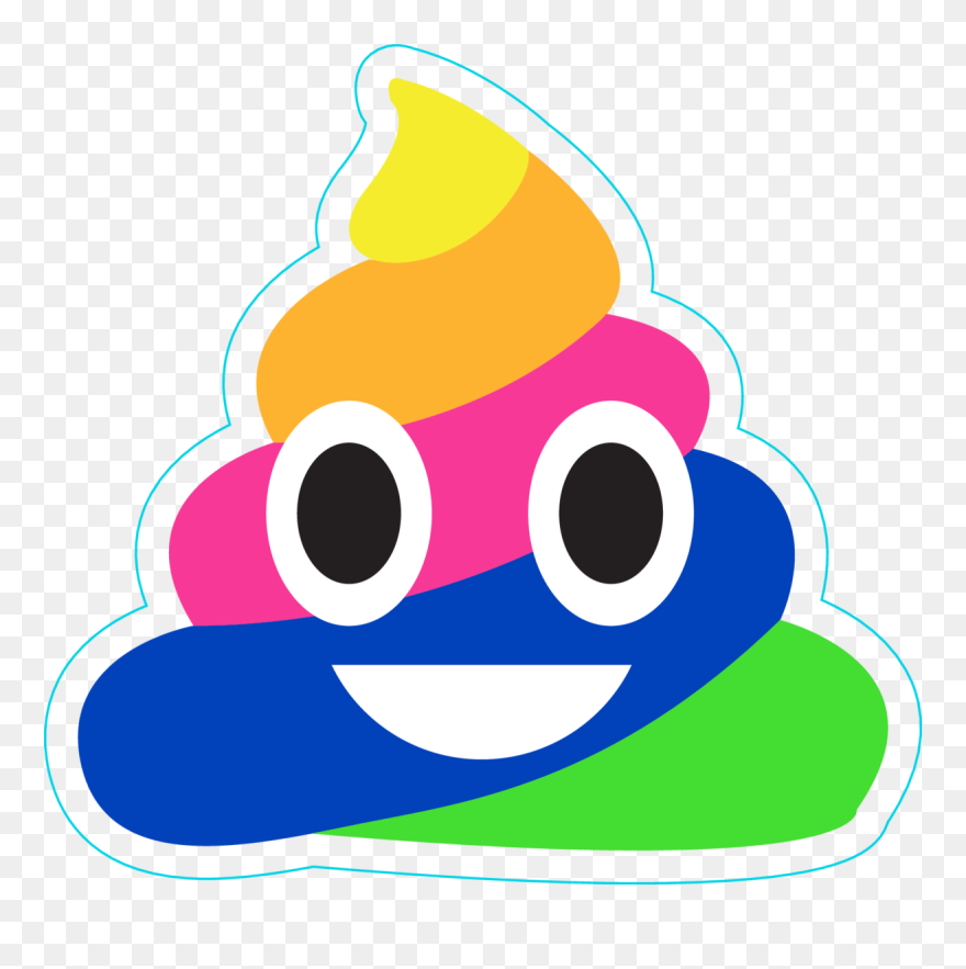 Transparent Clipart Poop - Rainbow Poop Emoji Png