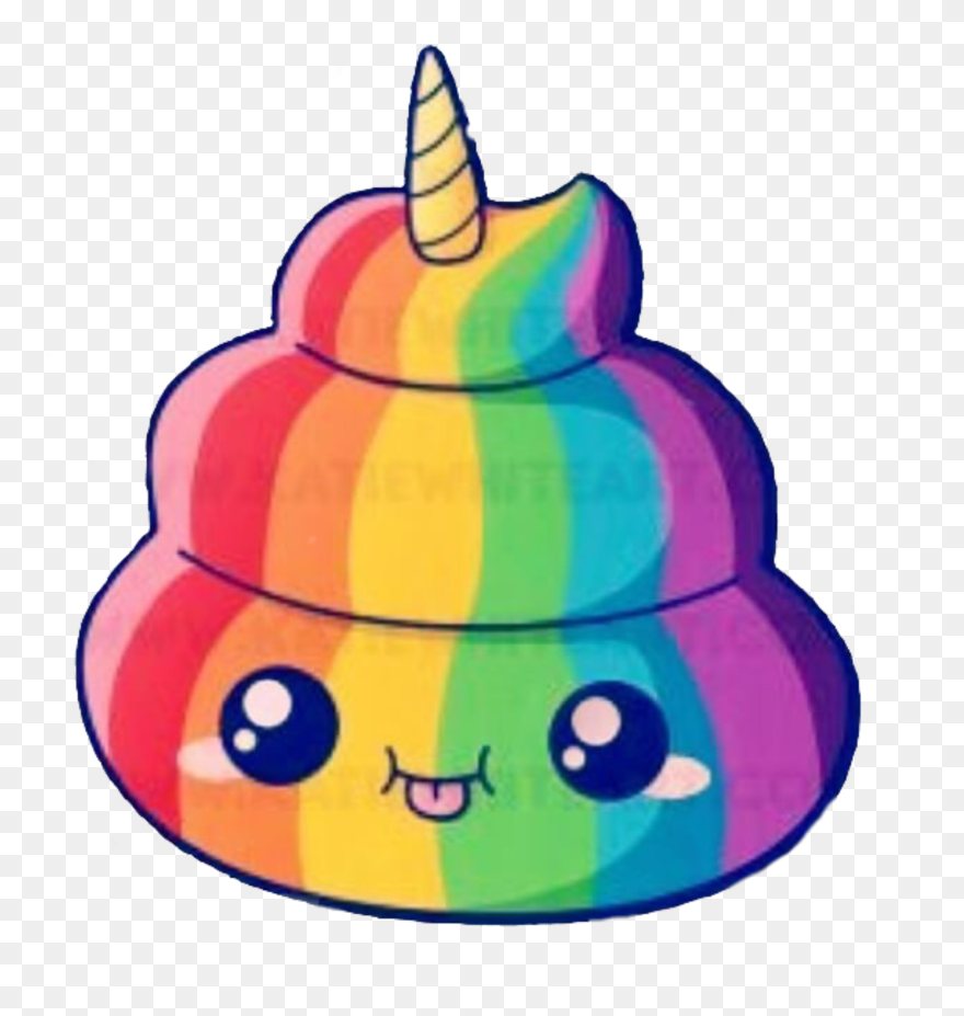 Rainbow Poop Emoji Clipart