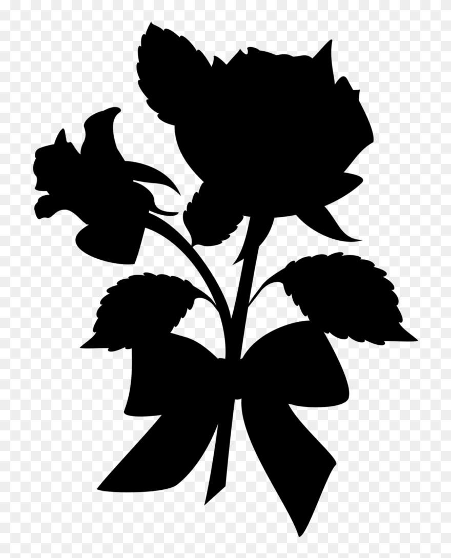 Flower Plant Stem Leaf Clip Art Silhouette - Illustration - Png Download