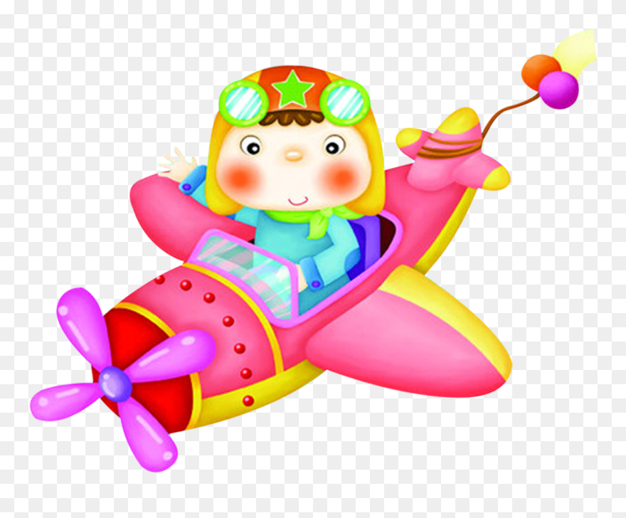 Airplane Cartoon Child Clip Art - Cartoon Cute Airplane Png Transparent Png