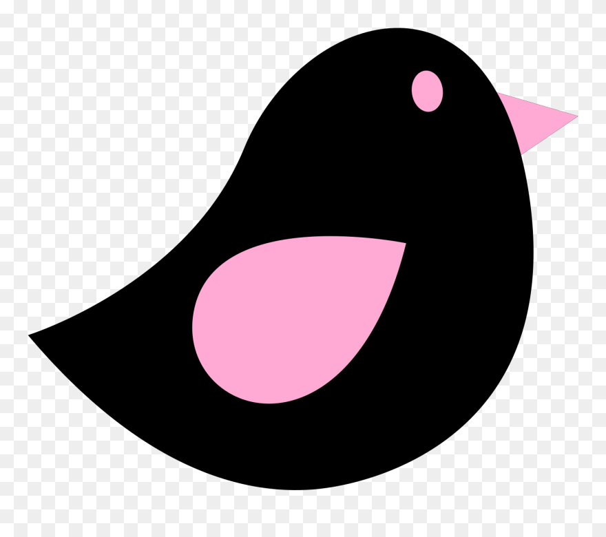 Bird Clipart Black And Pink - Png Download