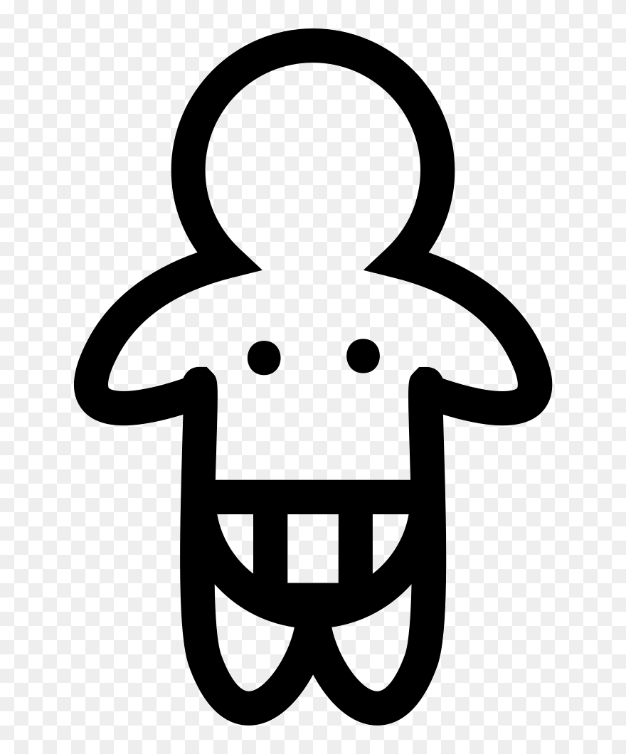Baby With Diaper Icon Clipart