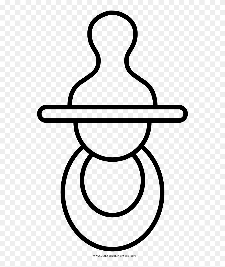 Baby Pacifier Coloring Page - Chupete De Bebe Para Pintar Clipart