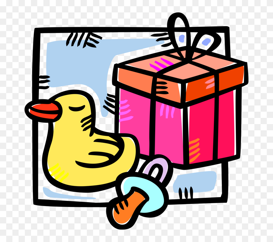 Vector Illustration Of Newborn Infant Baby Shower Gift - Baby Geschenk Clipart - Png Download