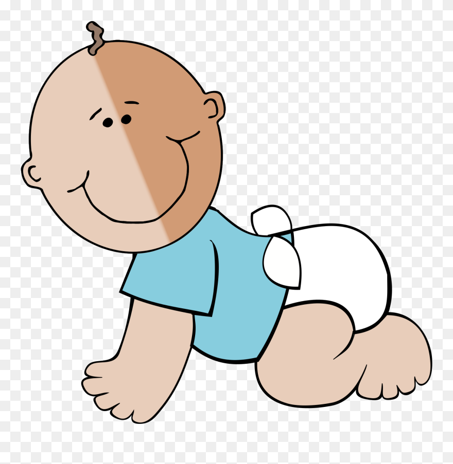 Baby Boy Crawling Clipart - Png Download