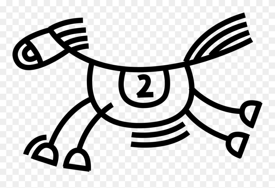 Vector Illustration Of Equestrian Horse Racing At Race Clipart