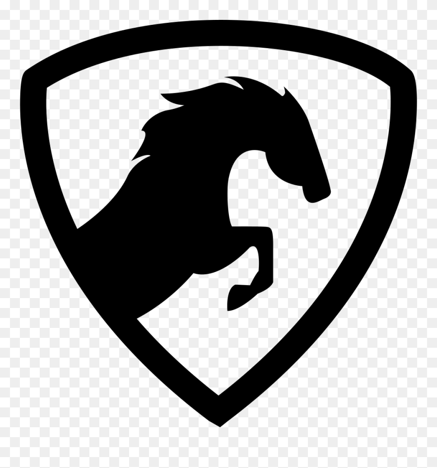 Horse Show Jumping Equestrian - Horse On A Shield Clipart