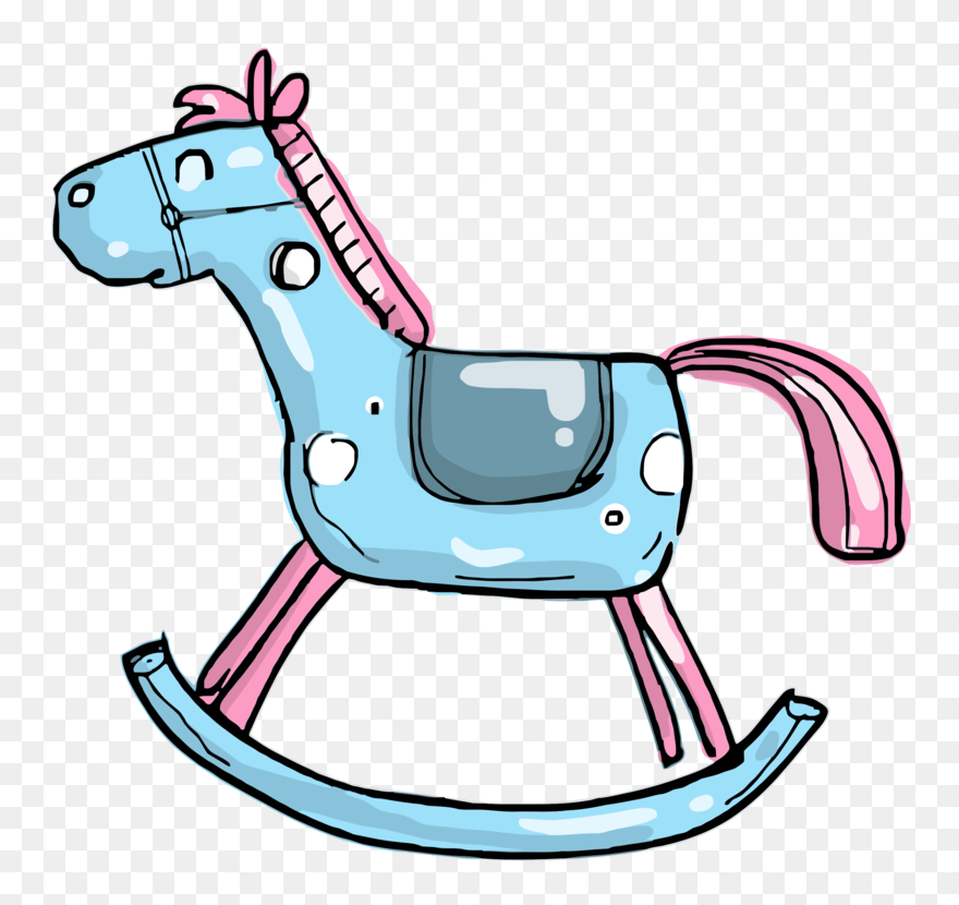 Riding Toy,line,horse - Rocking Horse Clipart - Png Download