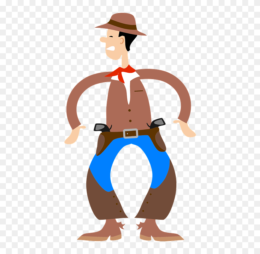 Cowboy Clipart - Vintage Cowboy Bow Legged - Png Download