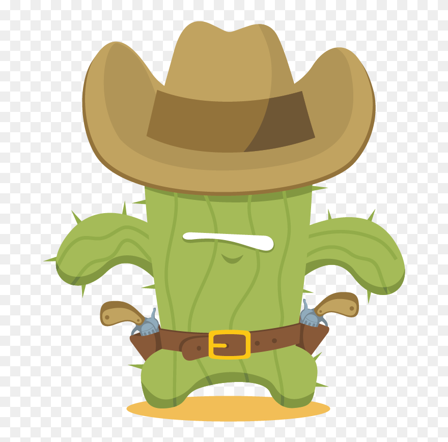 Cowboy Clipart Cactus - Cactus With Cowboy Hat Clipart - Png Download