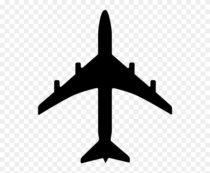 Transparent Airplane Clipart - Silhouette Airplane Clipart Black And White - Png Download