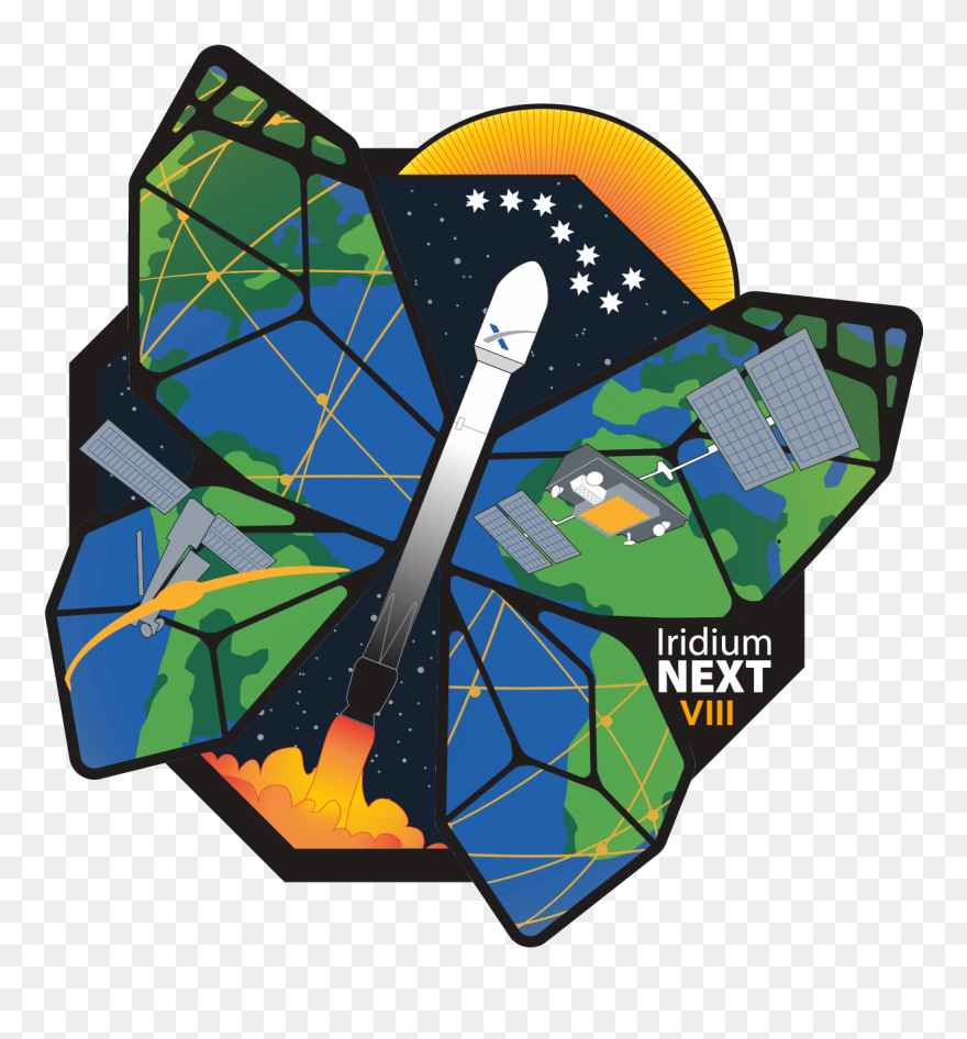 A Patch Showing The Spacex Falcon 9 Rocketr Reimagined - Spacex Iridium 8 Clipart