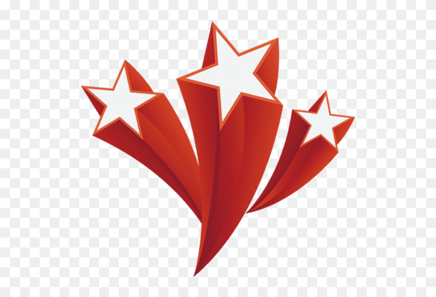 Flying Red Stars Explode Png Download - Red Stars Clipart