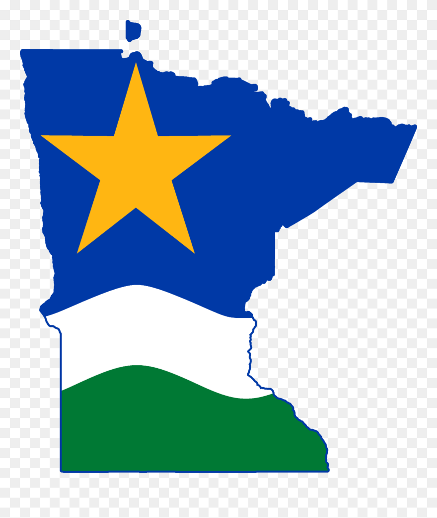 Minnesota Outline With Colorado Flag Clipart