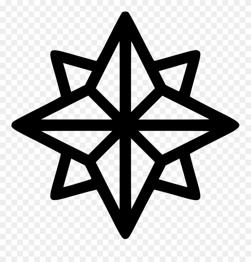 Star North Pole Compass - Spider Web Clipart Black And White - Png Download