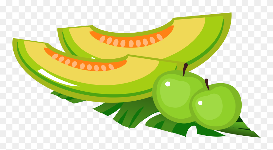 Cartoon Fruit Melon Transprent - Cartoon Summer Fruits Png Clipart