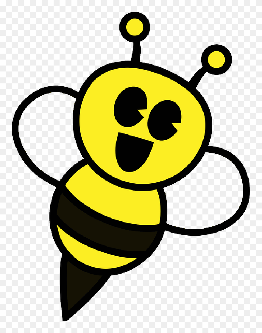 Bee, Insect, Wasp, Honeybee, Cute, Happy - Animated Bumble Bee Clipart
