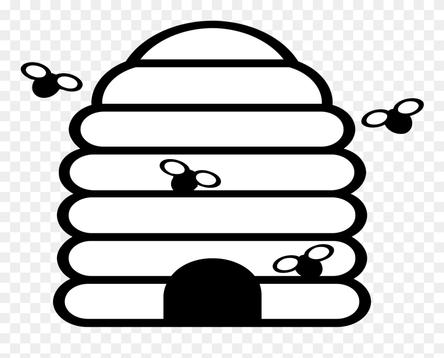 Honey Comb Clip Art Black And White - Png Download