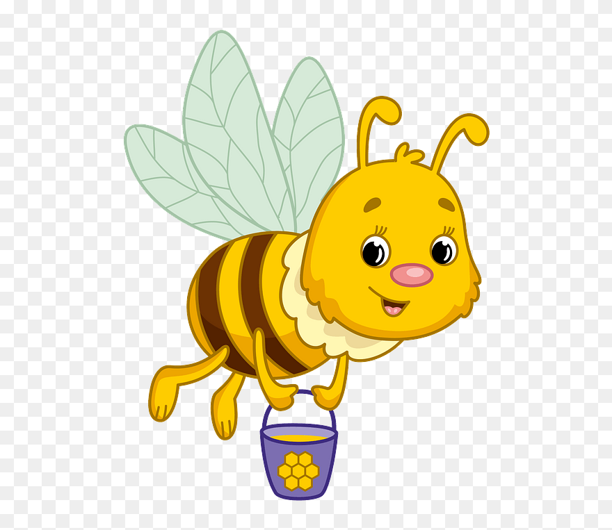 Bee Carrying Honey Clipart - Biene Clipart - Png Download