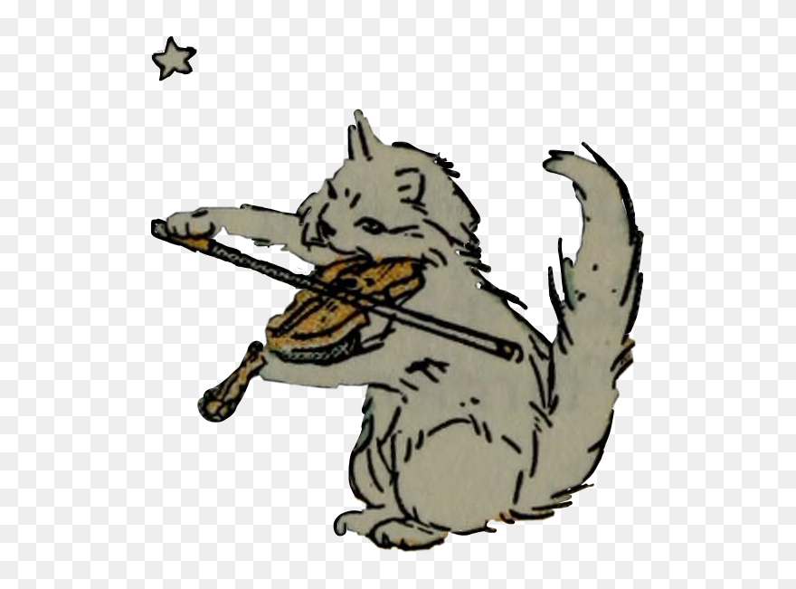#tookforever #cat #aesthetic #sticker #nurseryrhymes - White Cat Playing Violin Clipart