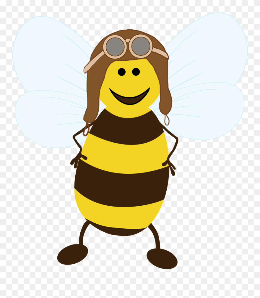 Pilot Bee Image - Cartoon Clipart