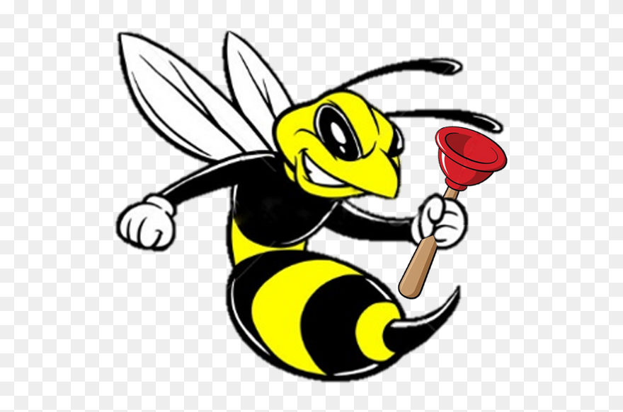 Clipart Bee Hornet - Hornet Cartoon Black And White - Png Download